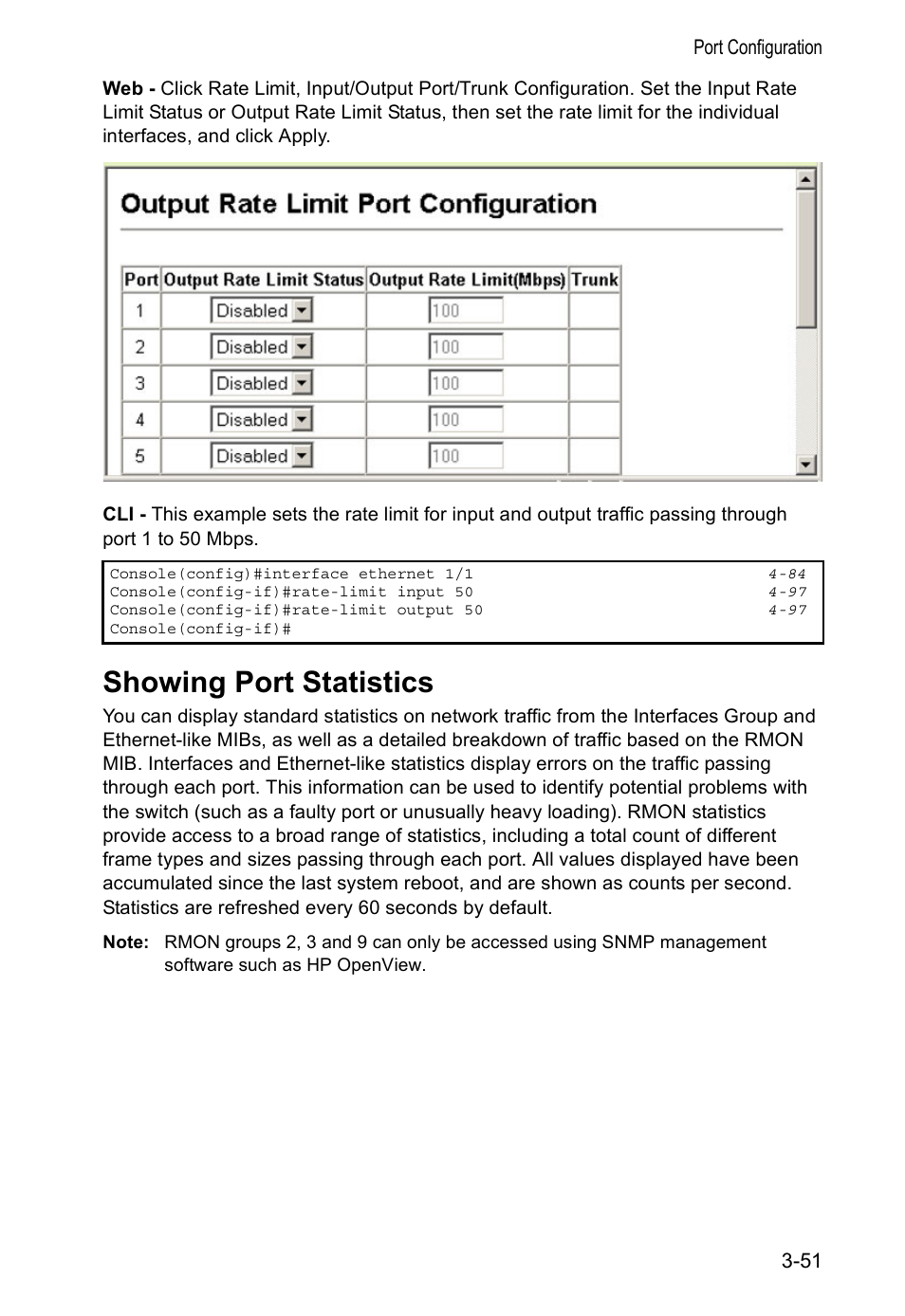 Showing port statistics | Accton Technology VS4512DC User Manual | Page 81 / 334