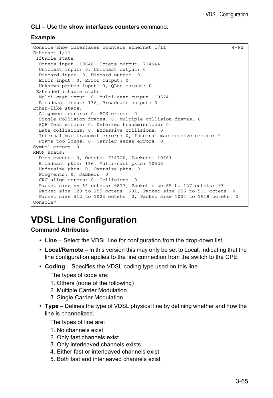 Vdsl line configuration | Accton Technology VS4512DC User Manual | Page 95 / 334
