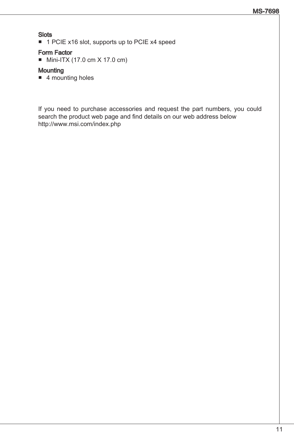 MSI E350IS-E45 User Manual | Page 11 / 121