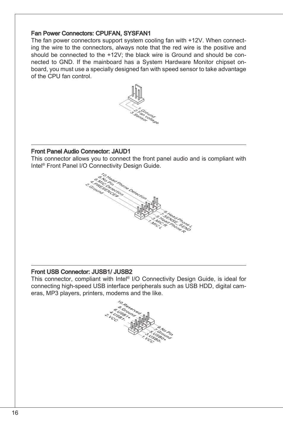 Front panel i/o connectivity design guide | MSI E350IS-E45 User Manual | Page 16 / 121