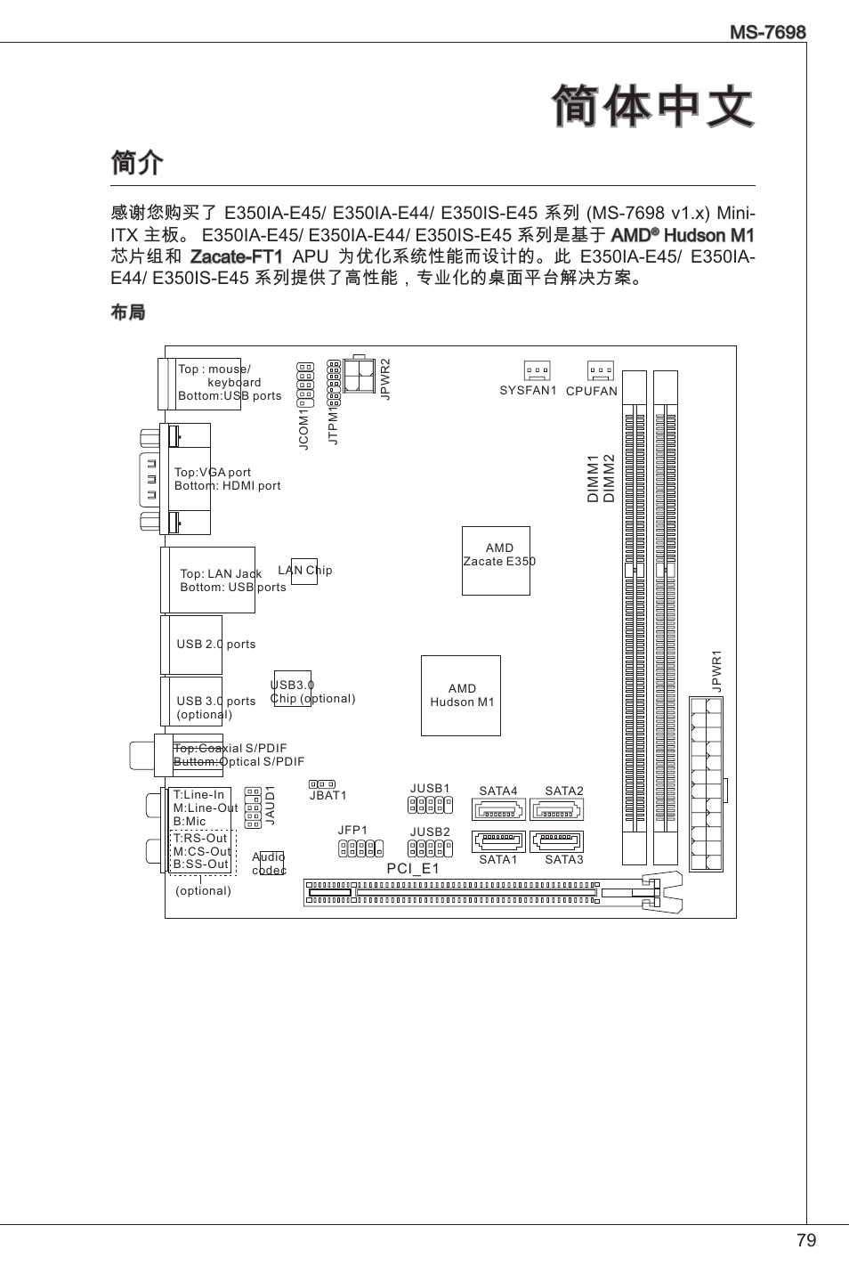 简体中文 | MSI E350IS-E45 User Manual | Page 79 / 121