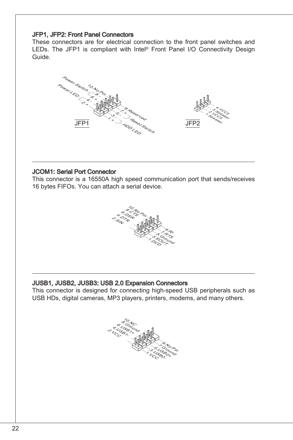 Front panel i/o connectivity design guide | MSI CSM-H61M-P32/W8 User Manual | Page 22 / 172