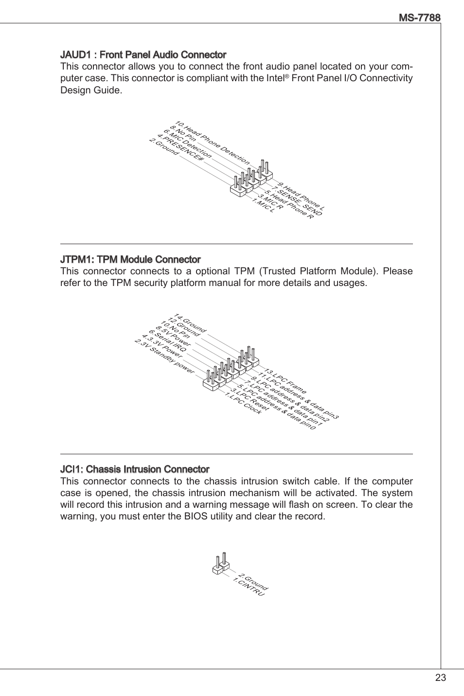 Front panel i/o connectivity design guide | MSI CSM-H61M-P32/W8 User Manual | Page 23 / 172