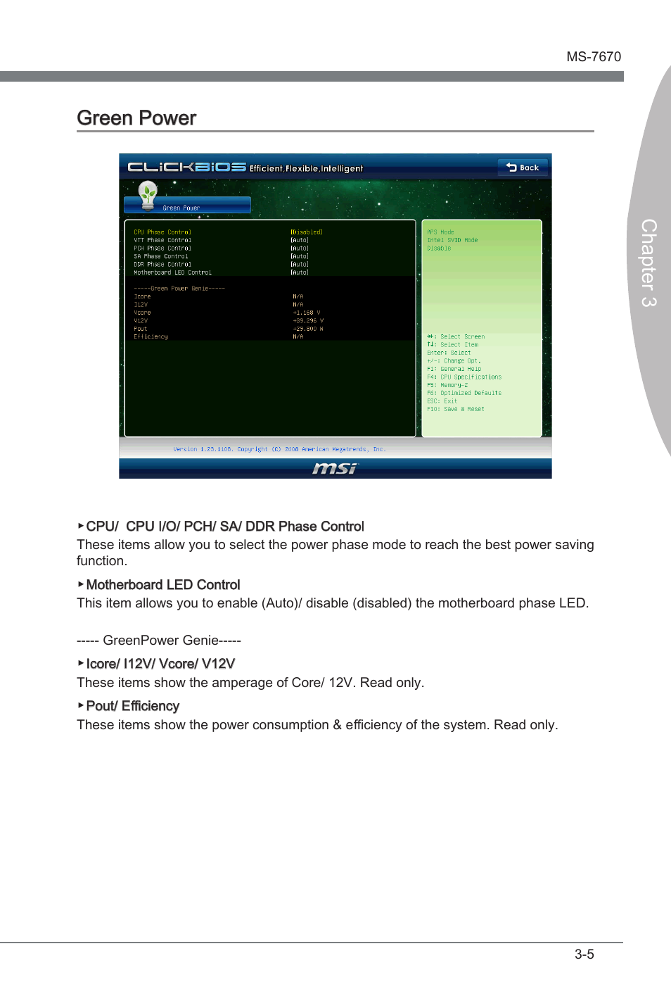 Green power -5, Chapter 3, Chapter 3 green power | MSI Big Bang-Marshal (B3) Manual User Manual | Page 53 / 102