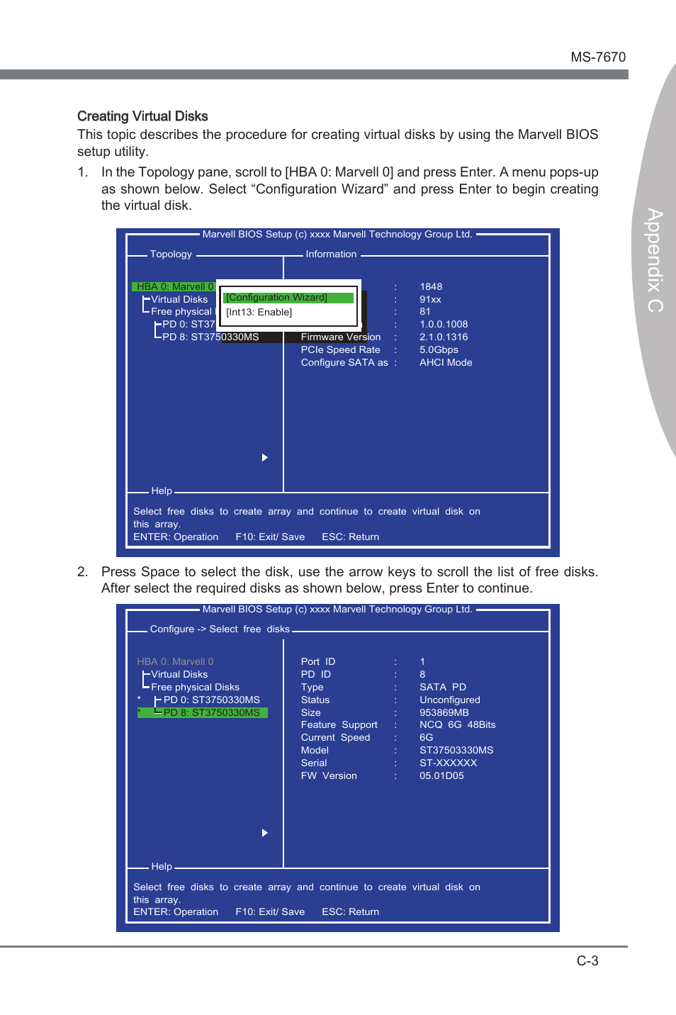 Append x c, Marvell raid ms-7670 | MSI Big Bang-Marshal (B3) Manual User Manual | Page 95 / 102