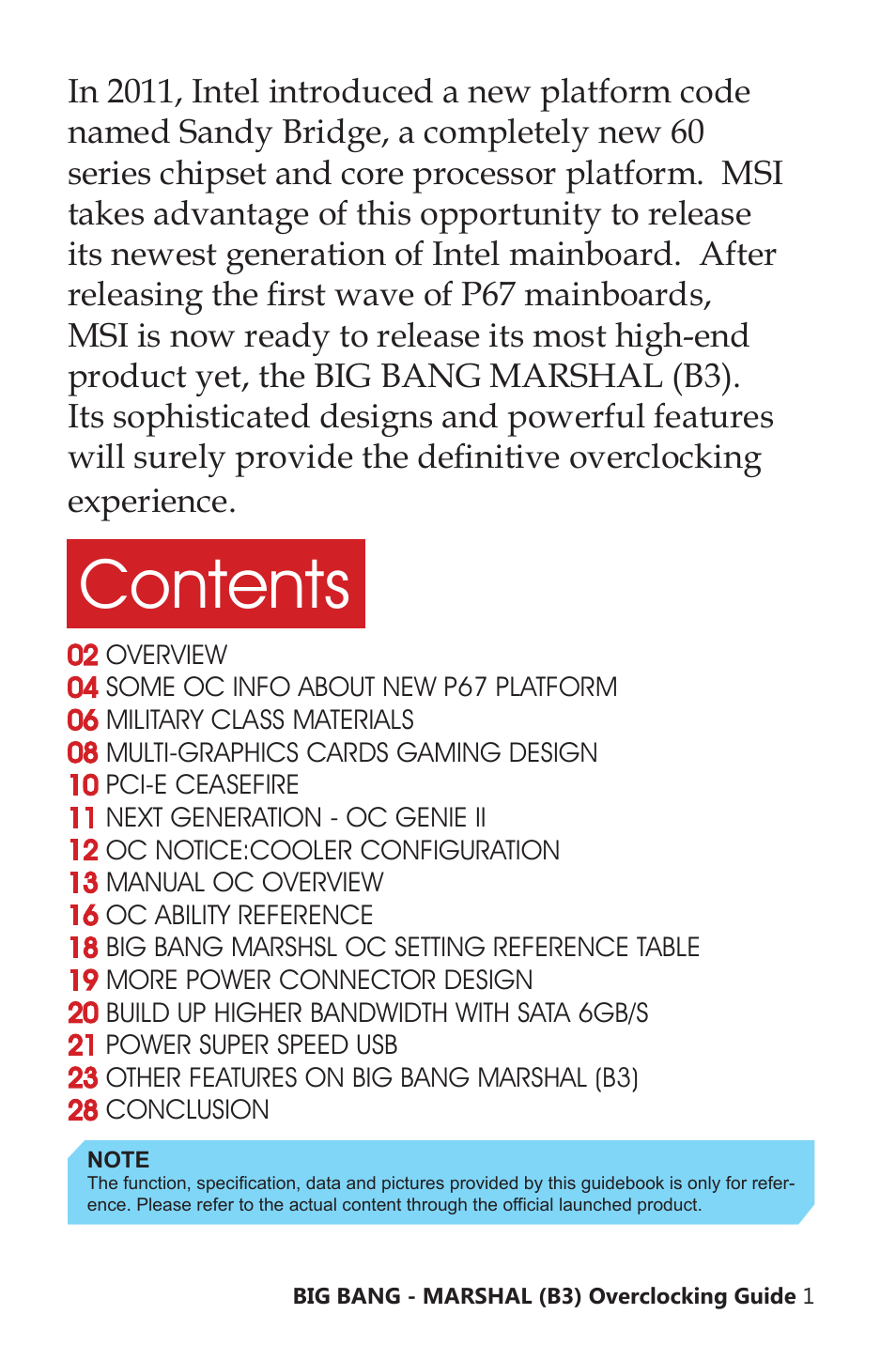 MSI Big Bang-Marshal (B3) OC Guide User Manual | 15 pages