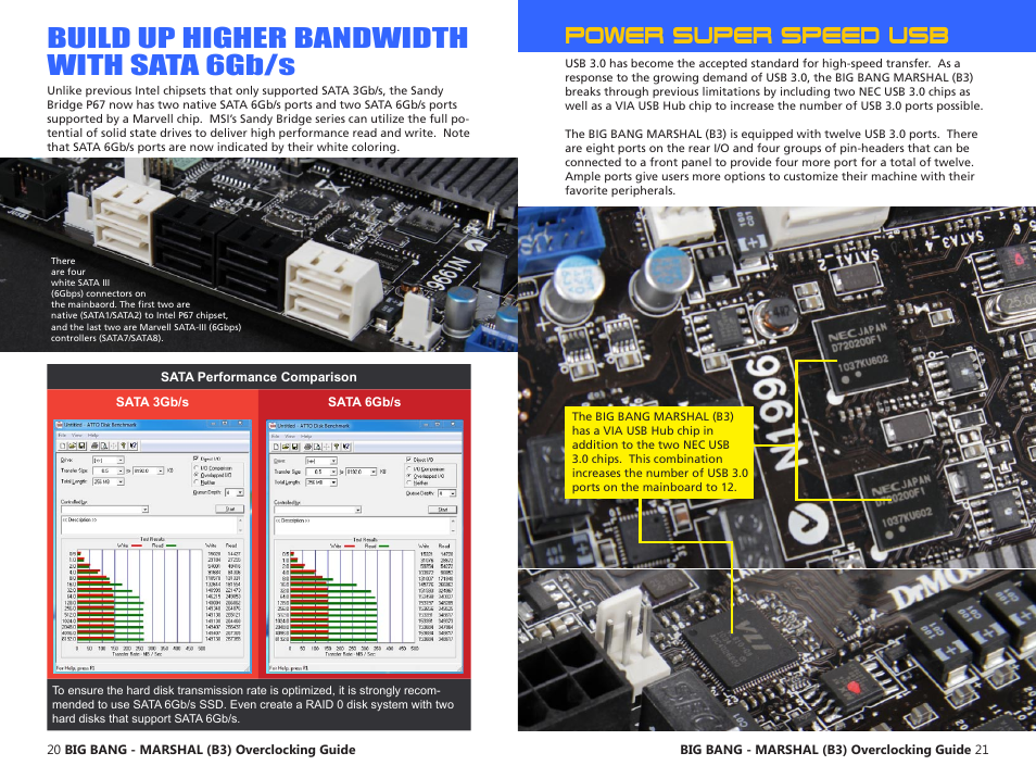 Build up higher bandwidth with sata 6gb/s, Power super speed usb | MSI Big Bang-Marshal (B3) OC Guide User Manual | Page 11 / 15