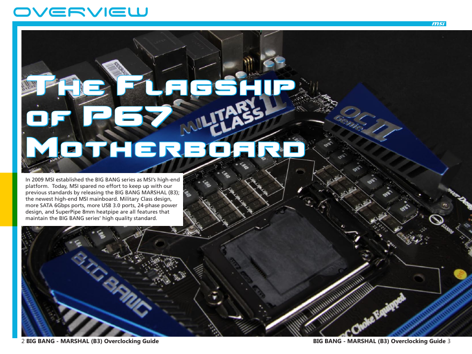 The flagship of p67 motherboard | MSI Big Bang-Marshal (B3) OC Guide User Manual | Page 2 / 15