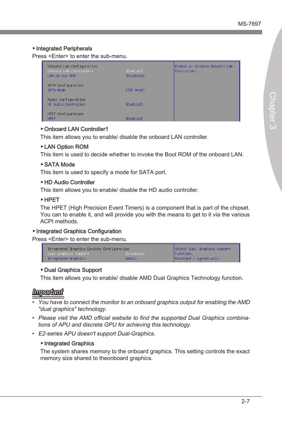 Chapter 3, Important | MSI A55M-P35 User Manual | Page 43 / 72