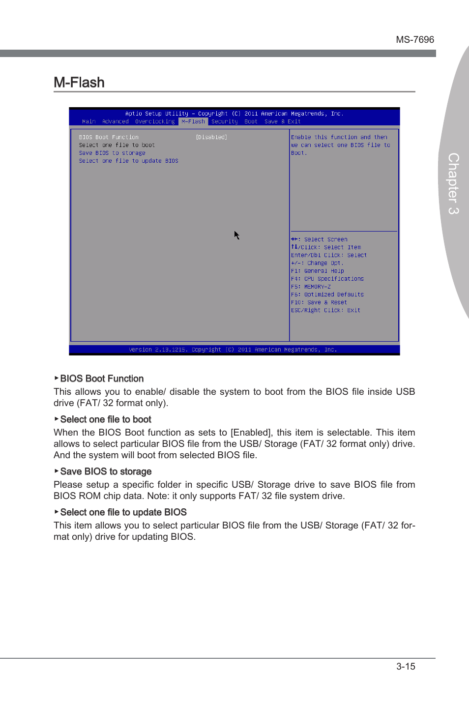 M-flash -15, Chapter 3, Chapter 3 m-flash | MSI A75MA-G55 User Manual | Page 51 / 72