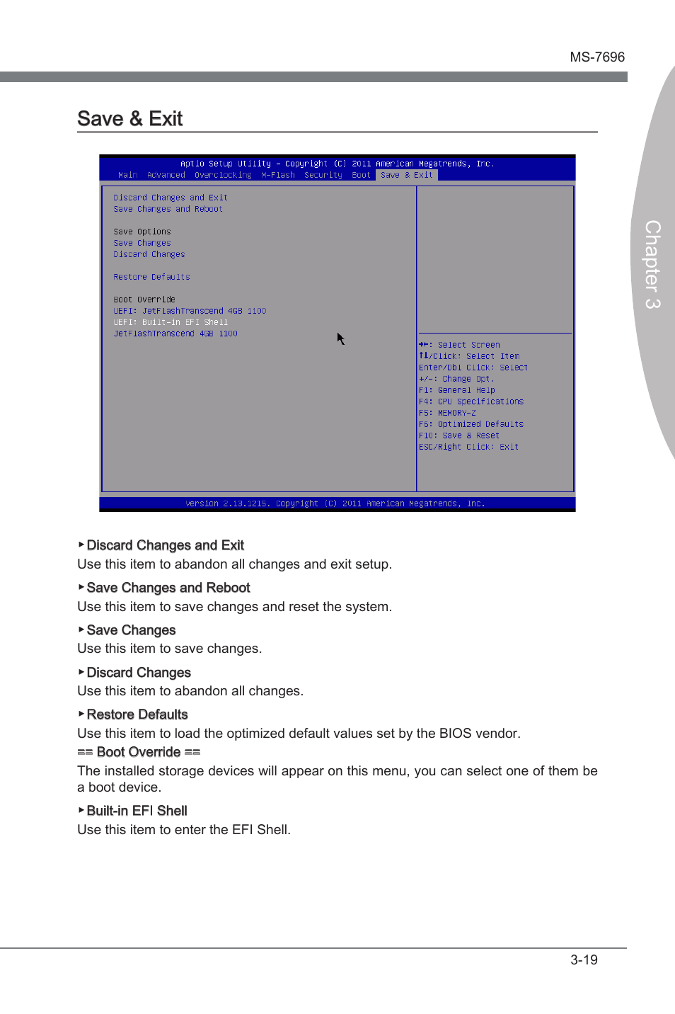Save & ext -19, Chapter 3, Chapter 3 save & ext | MSI A75MA-G55 User Manual | Page 55 / 72