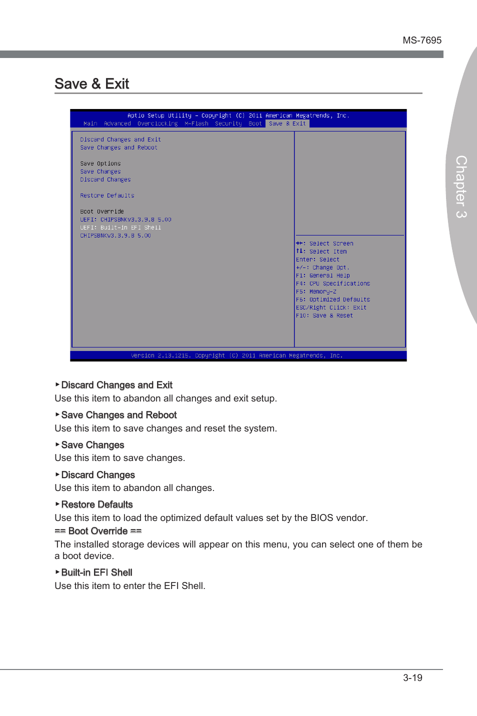 Save & ext -19, Chapter 3, Chapter 3 save & ext | MSI A75A-G55 Manual User Manual | Page 55 / 72