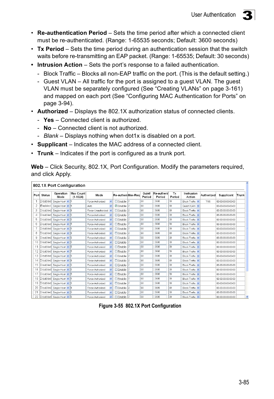Figure 3-55, 1x port configuration | Accton Technology Edge-corE Fast Ethernet Switch ES3528M-SFP User Manual | Page 135 / 644