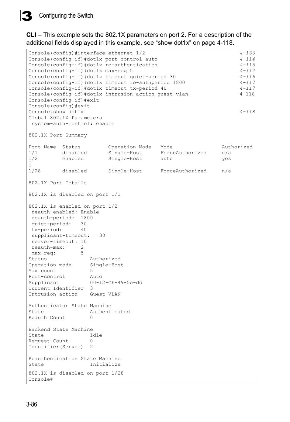 Configuring the switch 3-86 | Accton Technology Edge-corE Fast Ethernet Switch ES3528M-SFP User Manual | Page 136 / 644