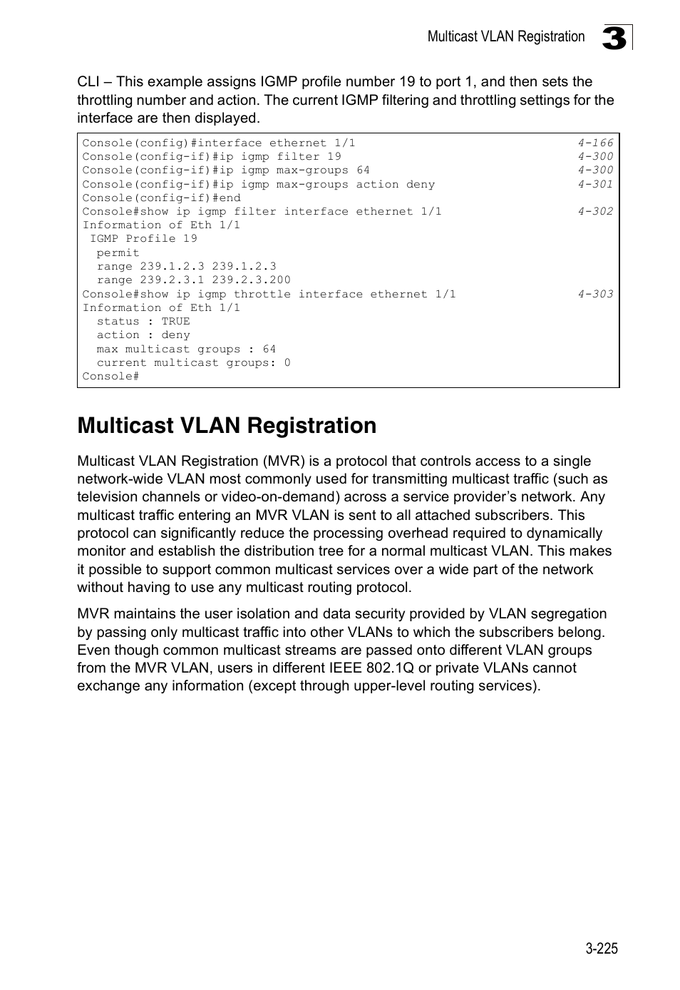Multicast vlan registration | Accton Technology Edge-corE Fast Ethernet Switch ES3528M-SFP User Manual | Page 275 / 644