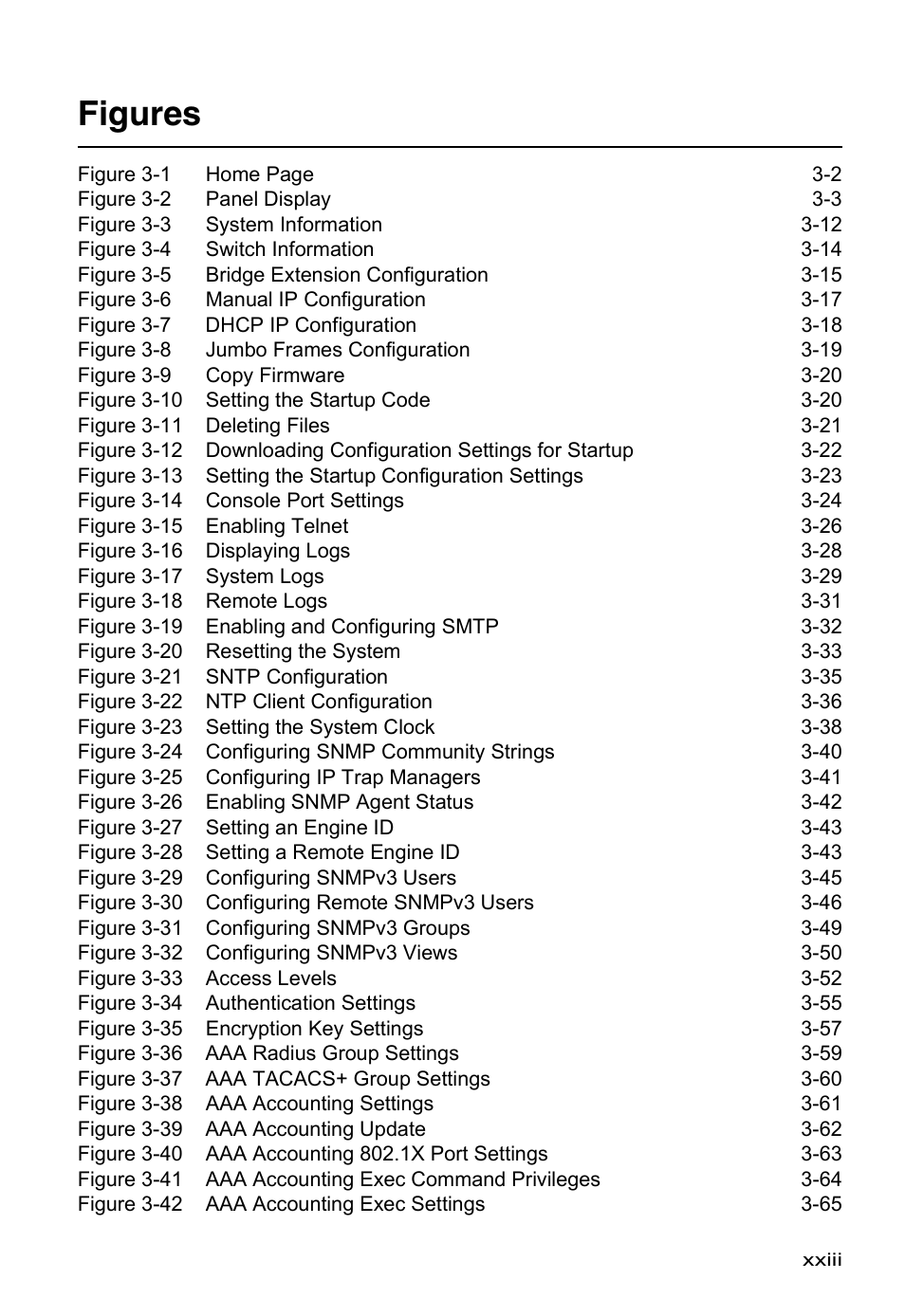 Figures | Accton Technology Edge-corE Fast Ethernet Switch ES3528M-SFP User Manual | Page 29 / 644