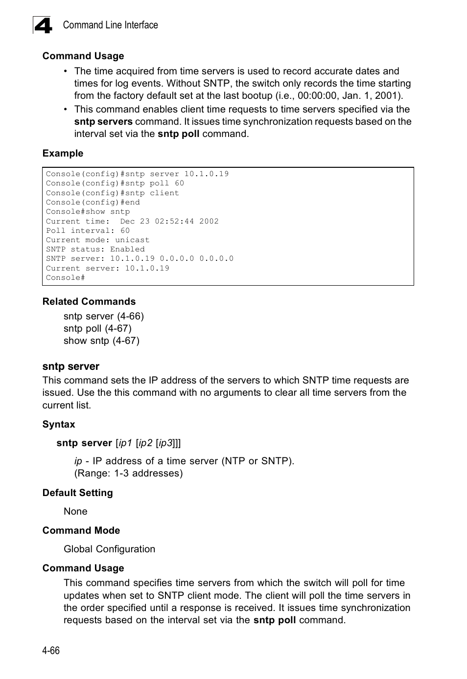 Sntp server | Accton Technology Edge-corE Fast Ethernet Switch ES3528M-SFP User Manual | Page 362 / 644