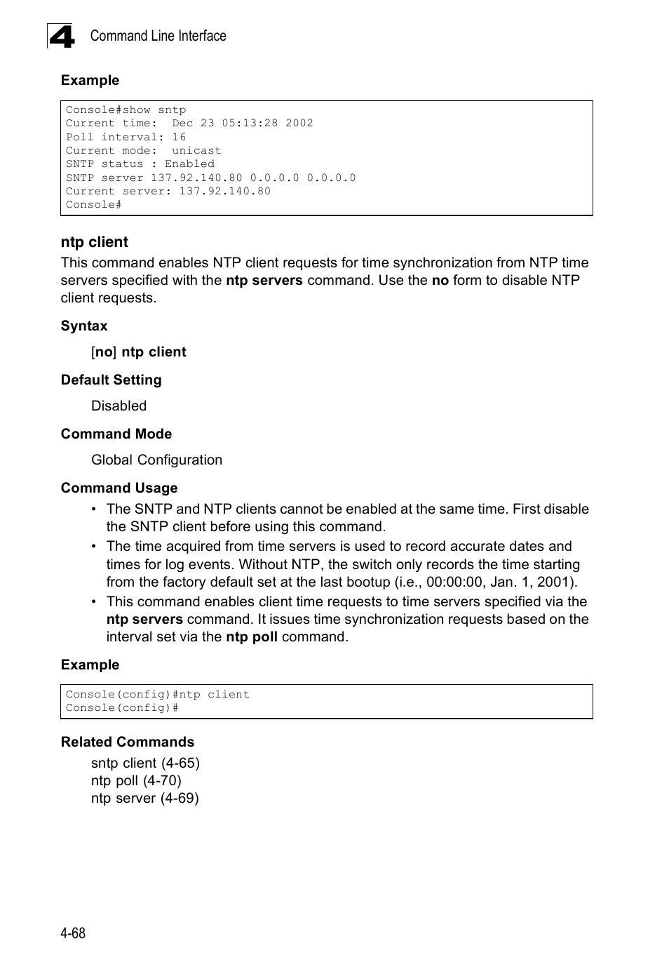 Ntp client | Accton Technology Edge-corE Fast Ethernet Switch ES3528M-SFP User Manual | Page 364 / 644