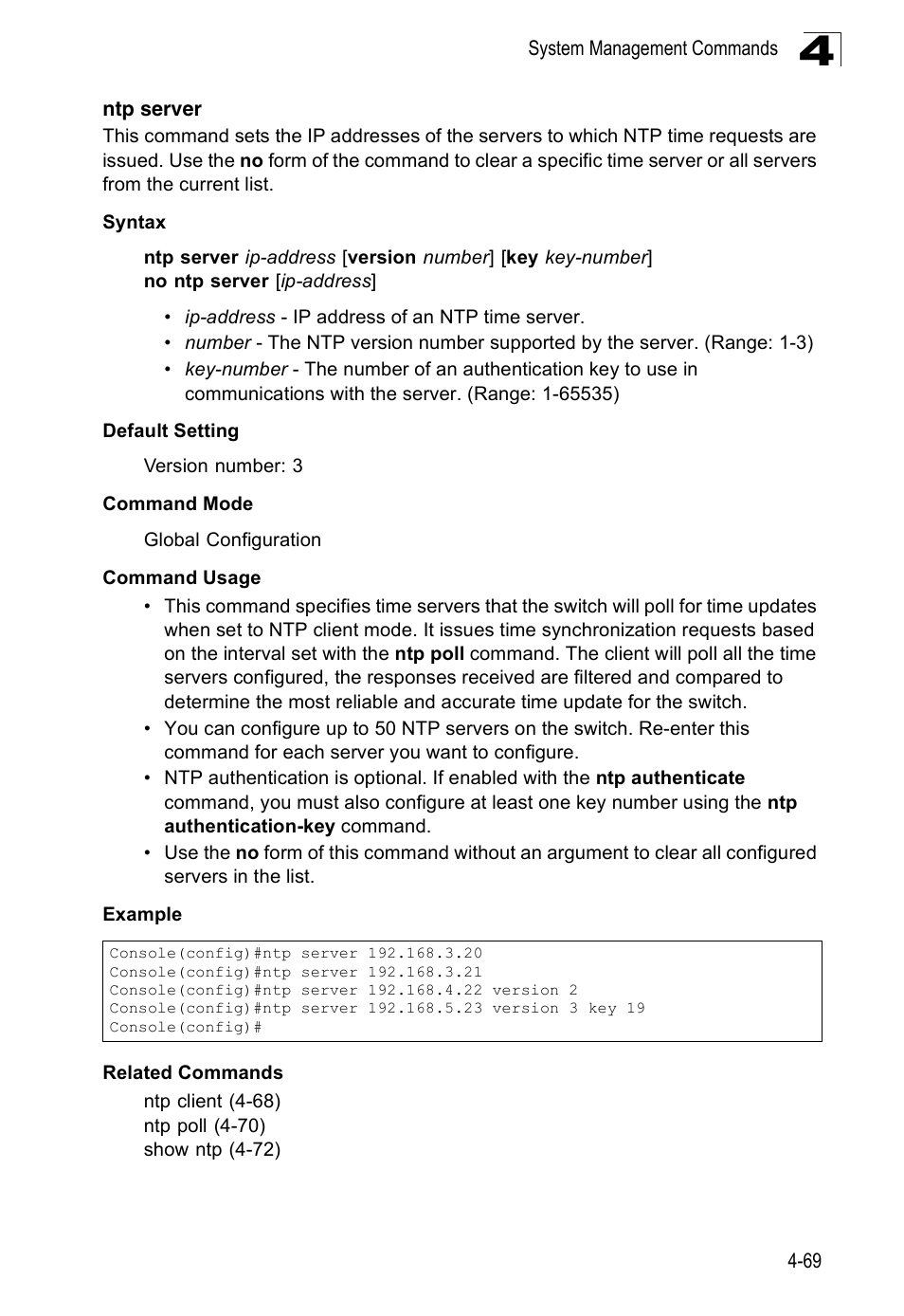 Ntp server | Accton Technology Edge-corE Fast Ethernet Switch ES3528M-SFP User Manual | Page 365 / 644
