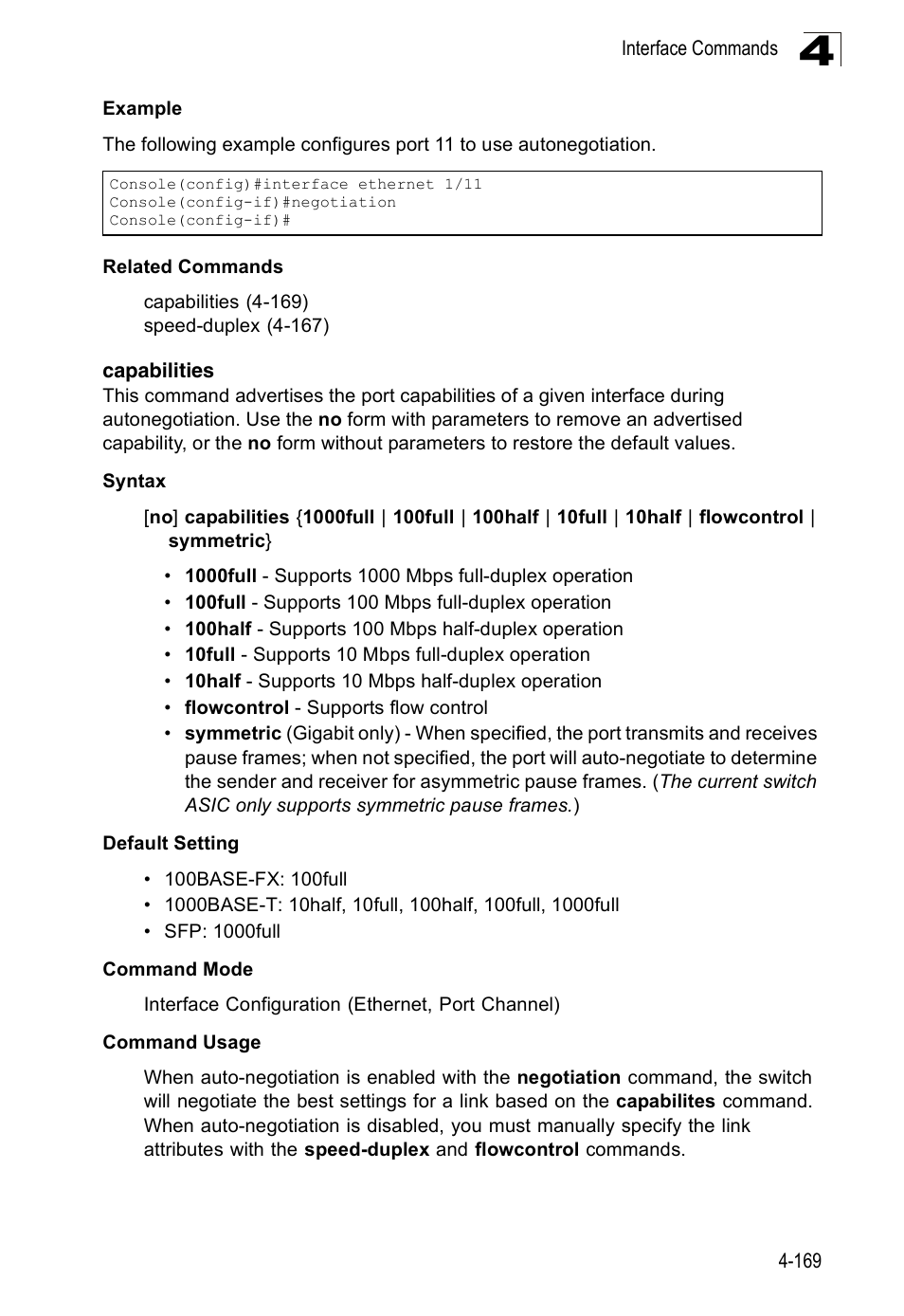 Capabilities, Capabilities 4-169 | Accton Technology Edge-corE Fast Ethernet Switch ES3528M-SFP User Manual | Page 465 / 644