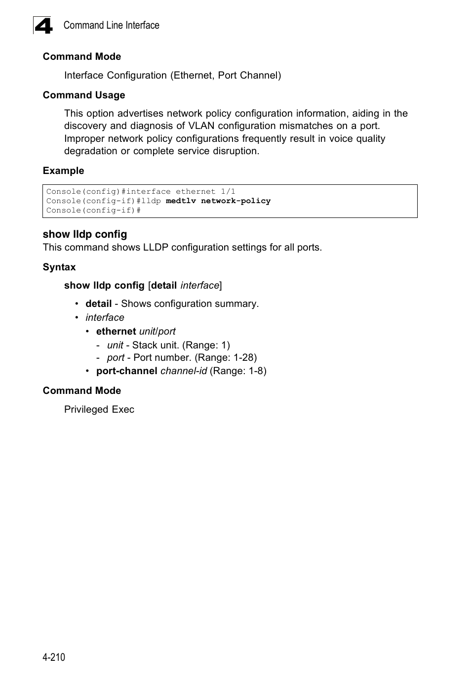 Show lldp config | Accton Technology Edge-corE Fast Ethernet Switch ES3528M-SFP User Manual | Page 506 / 644