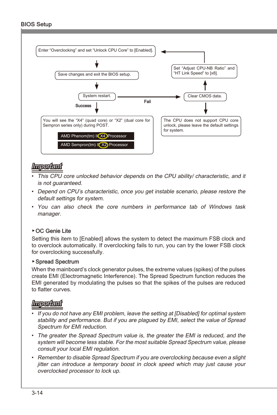 Chapter 3, Important | MSI 990XA-GD55 User Manual | Page 50 / 74