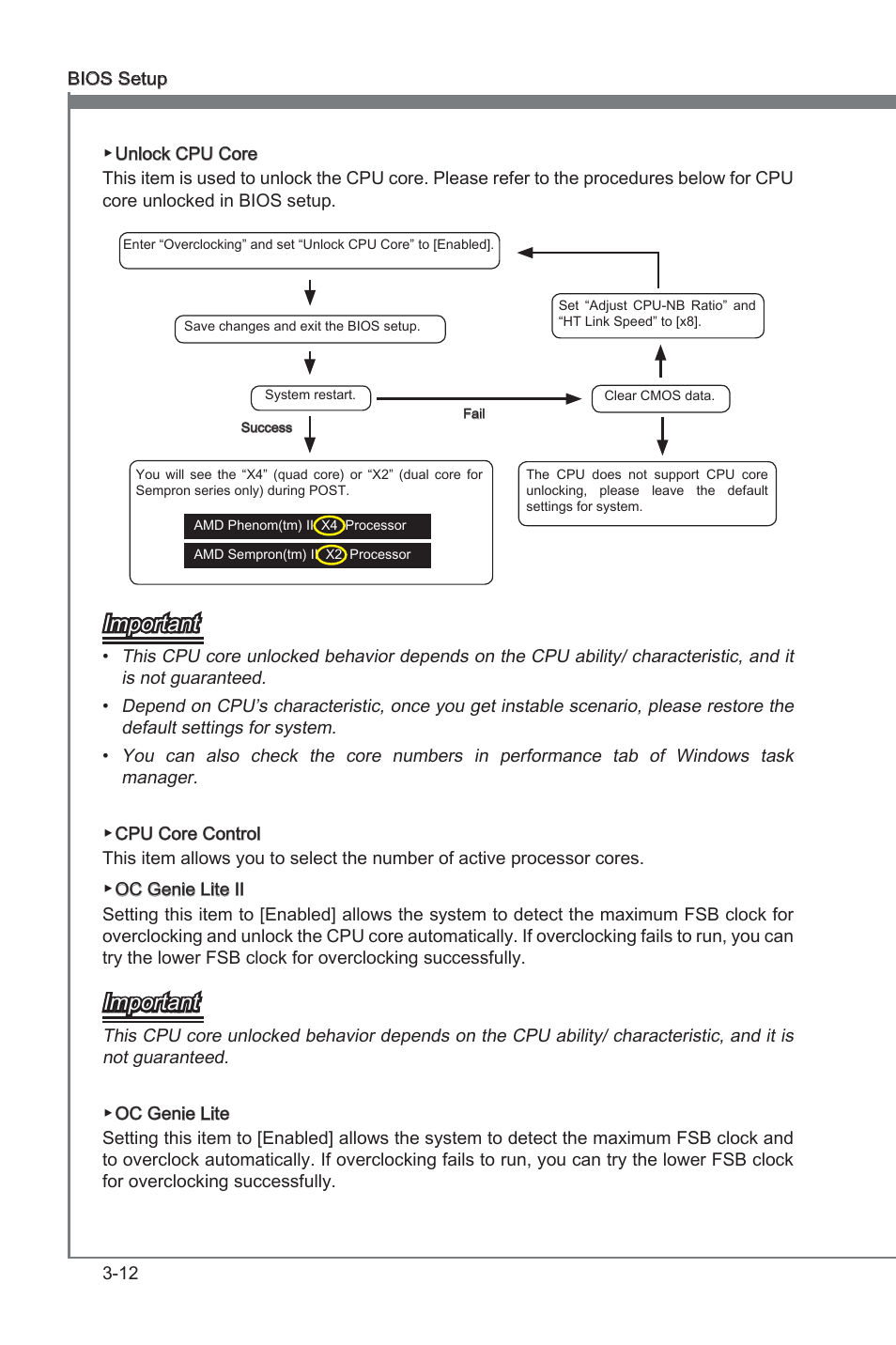 Chapter 3, Important | MSI 970A-G45 User Manual | Page 48 / 76