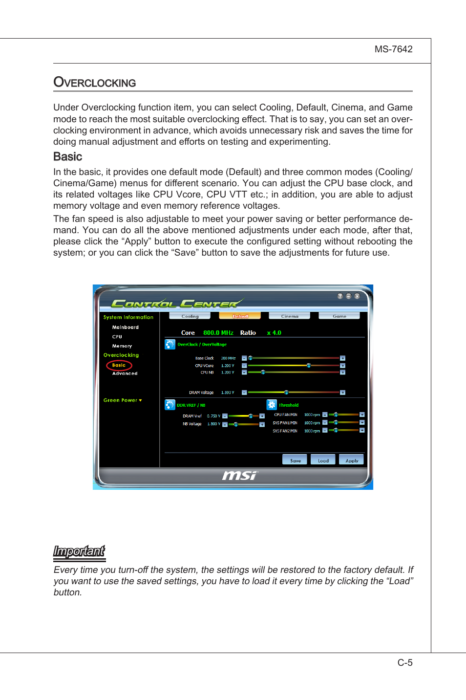 Overclocking, Basc, Important | MSI 890GXM-G65 User Manual | Page 107 / 110
