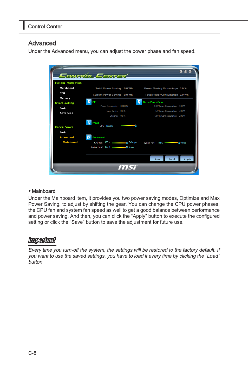 Advanced, Important | MSI 890GXM-G65 User Manual | Page 110 / 110