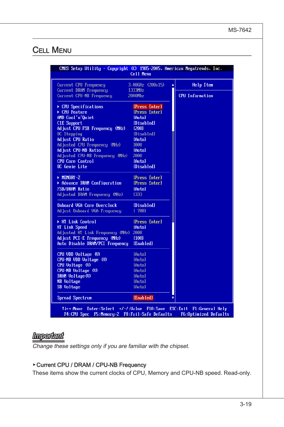 Cell menu, Cell menu -19 | MSI 890GXM-G65 User Manual | Page 59 / 110