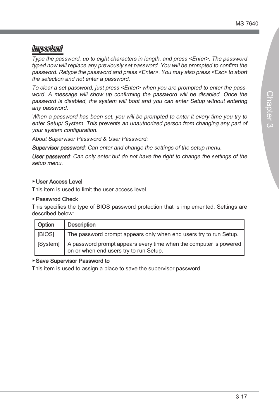 Chapter 3, Important | MSI 890FXA-GD70 User Manual | Page 61 / 90