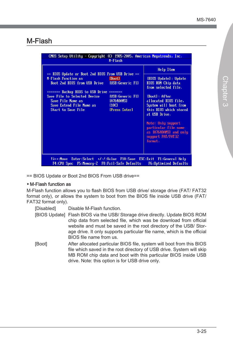 M-flash, M-flash -25, Chapter 3 | Chapter 3 m-flash | MSI 890FXA-GD70 User Manual | Page 69 / 90