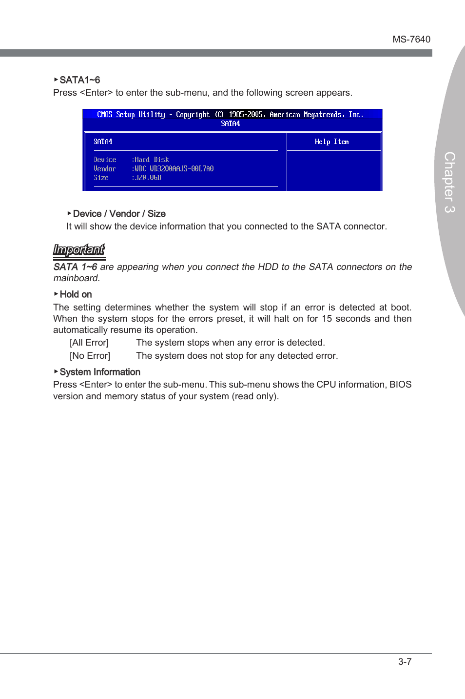 Chapter 3, Important | MSI 890FXA-GD65 User Manual | Page 43 / 80