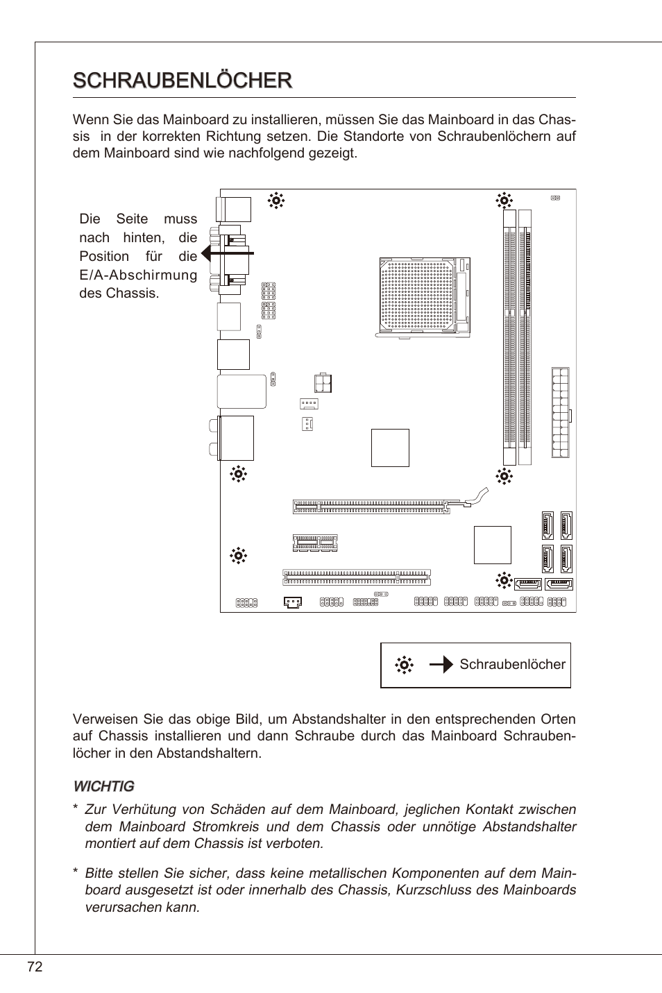 Schraubenlöcher | MSI 880GMA-E35 (FX) User Manual | Page 72 / 169