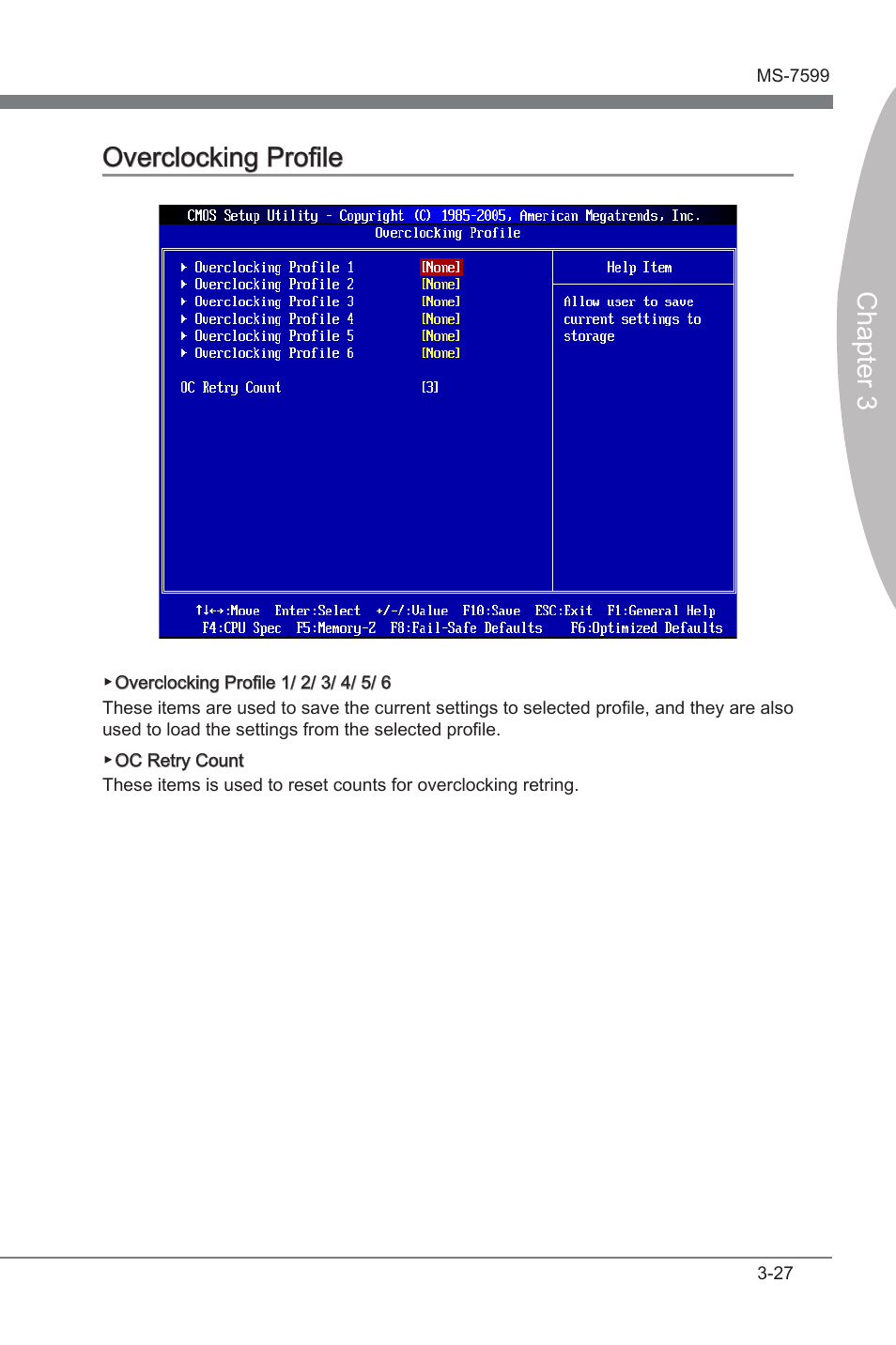 Overclocking profile, Overclockng profile -27, Chapter 3 | Chapter 3 overclockng profile | MSI 870S-G54 User Manual | Page 66 / 83