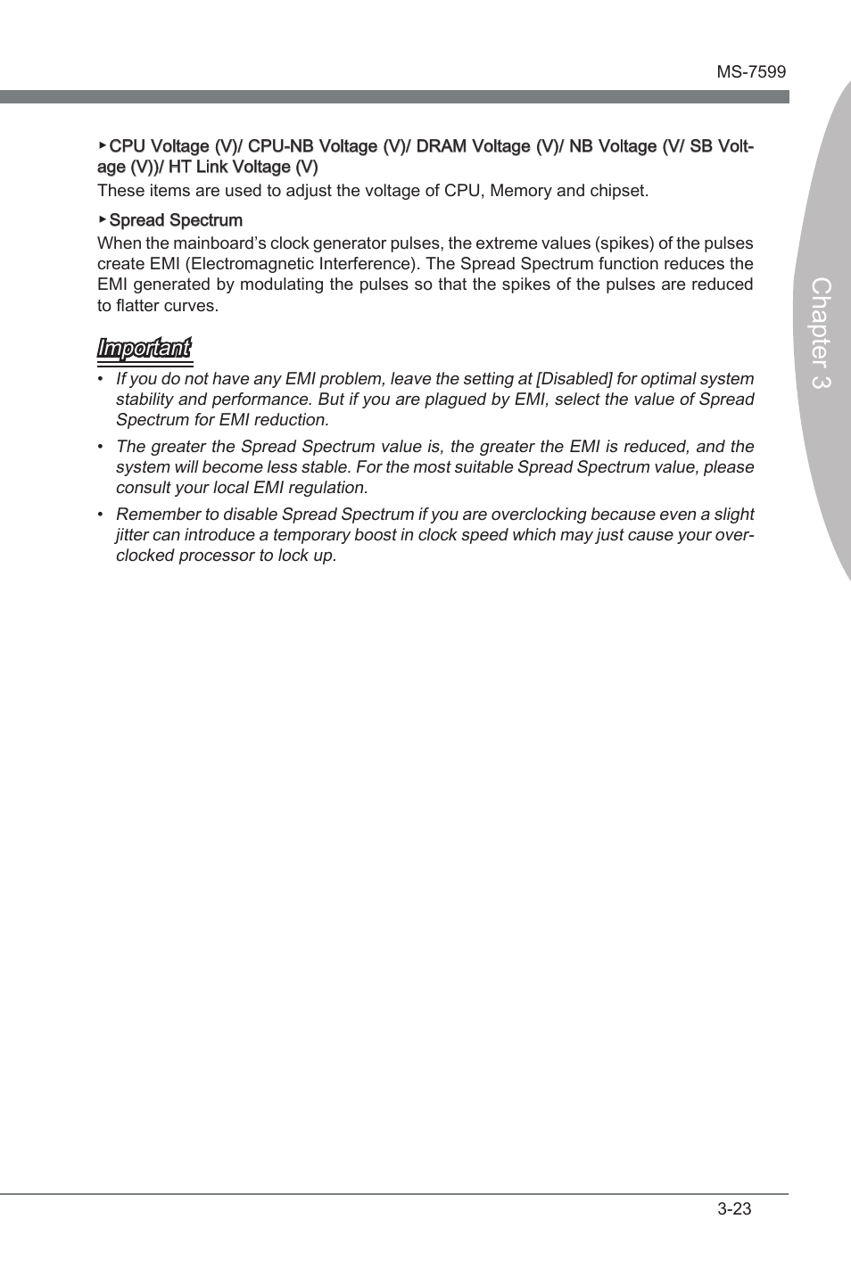 Chapter 3, Important | MSI 870A-G46 User Manual | Page 59 / 80