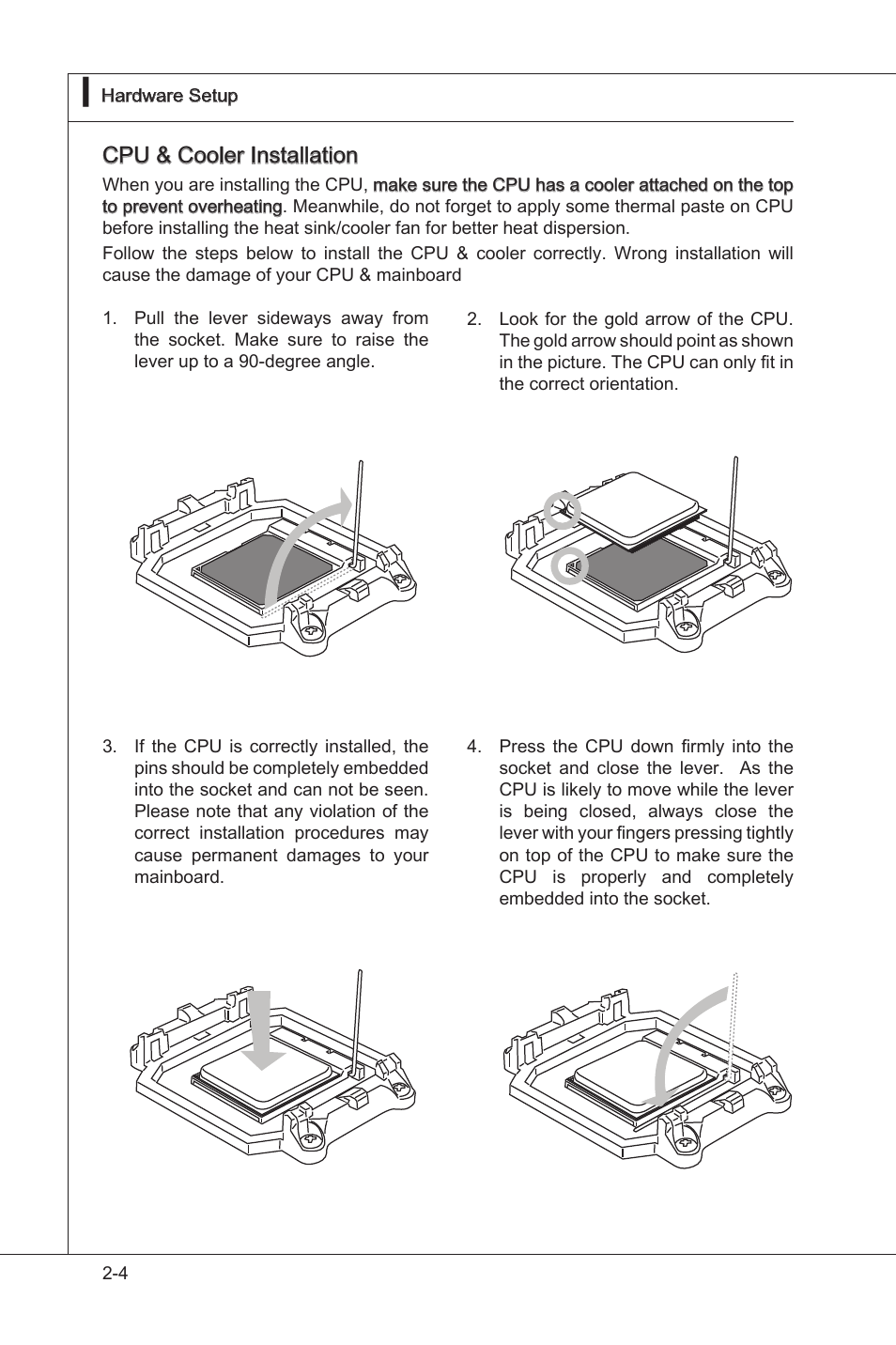 Cpu & cooler installaton | MSI 870A-G54 (FX) User Manual | Page 20 / 84