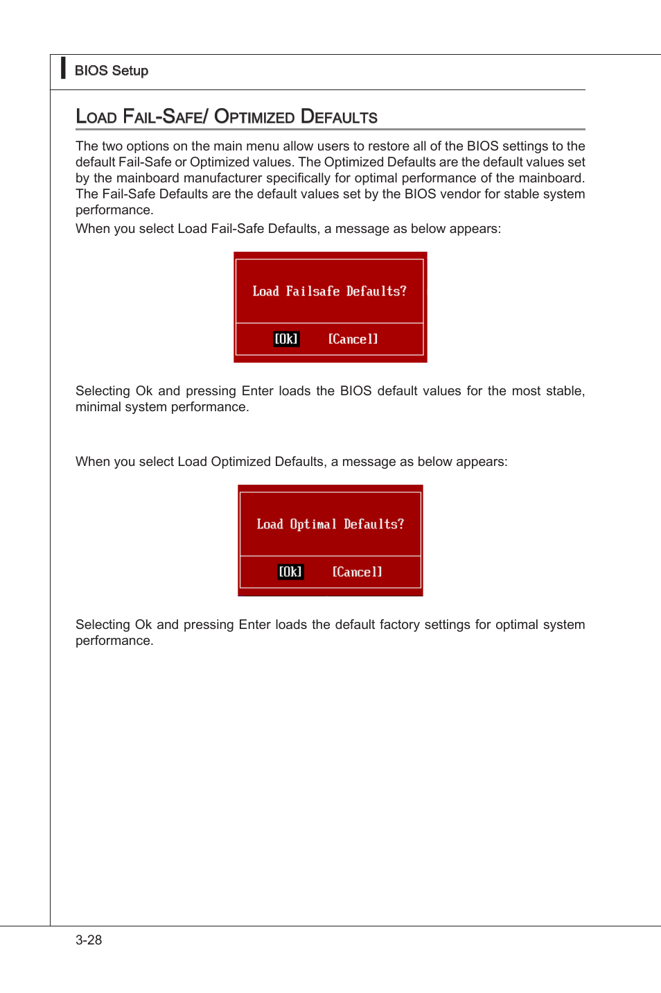 Load fal-safe/ optmzed defaults -28 | MSI 870A-G54 (FX) User Manual | Page 68 / 84