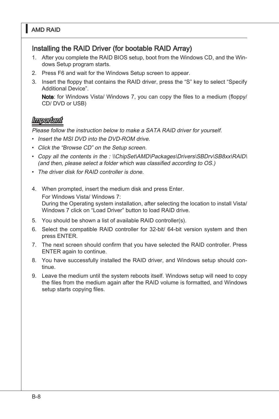 Important | MSI 870A-G54 (FX) User Manual | Page 82 / 84