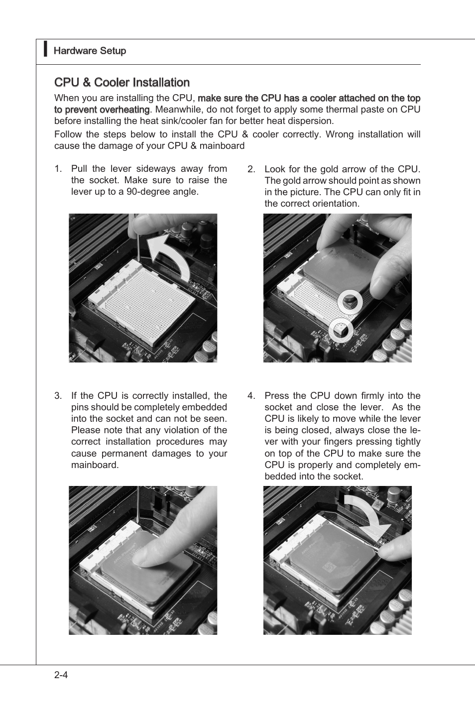 Cpu & cooler installaton | MSI 870A-G54 User Manual | Page 19 / 83