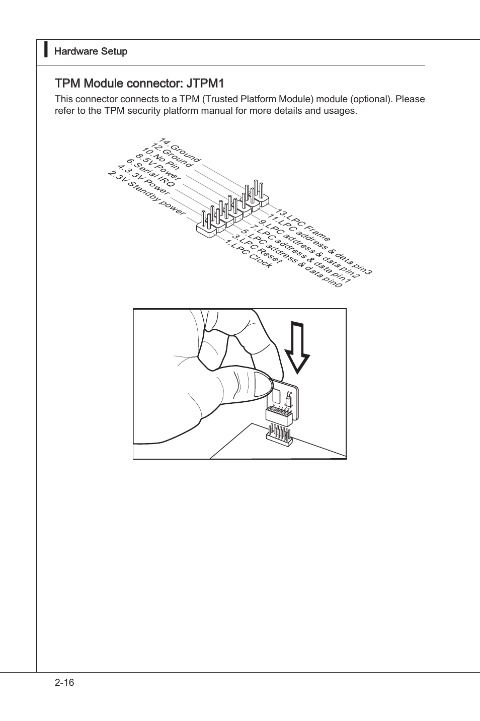 Tpm module connector: jtpm1 | MSI 870A-G54 User Manual | Page 31 / 83
