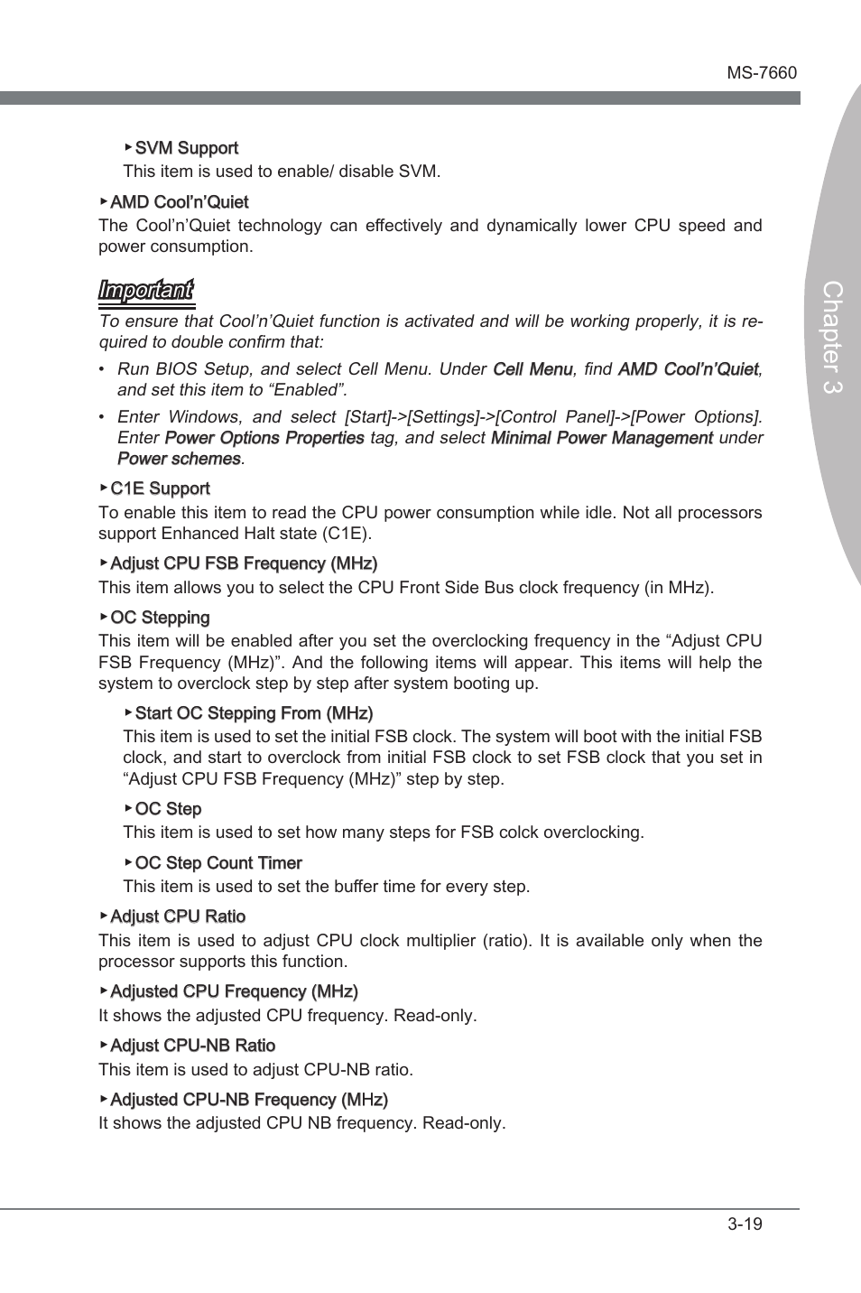 Chapter 3, Important | MSI 870A Fuzion User Manual | Page 59 / 94