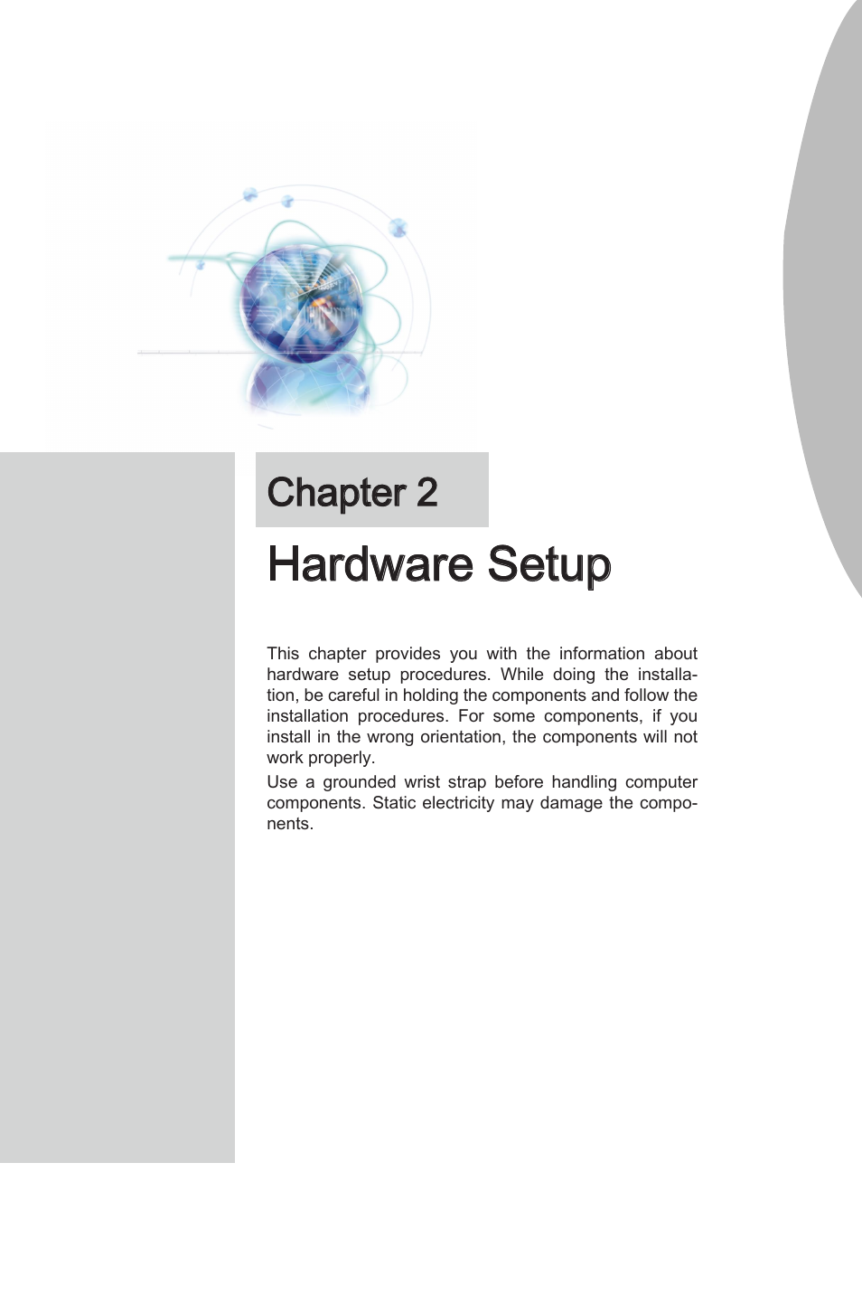 Chapter 2 hardware setup -1, Hardware setup, Chapter 2 | MSI 870-G45 User Manual | Page 16 / 104
