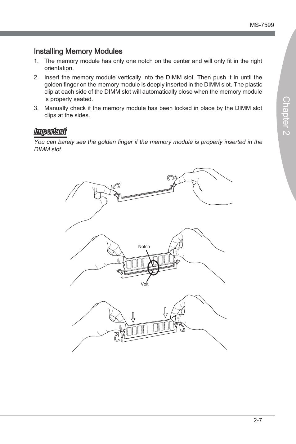 Chapter 2, Important | MSI 870-G45 User Manual | Page 22 / 104