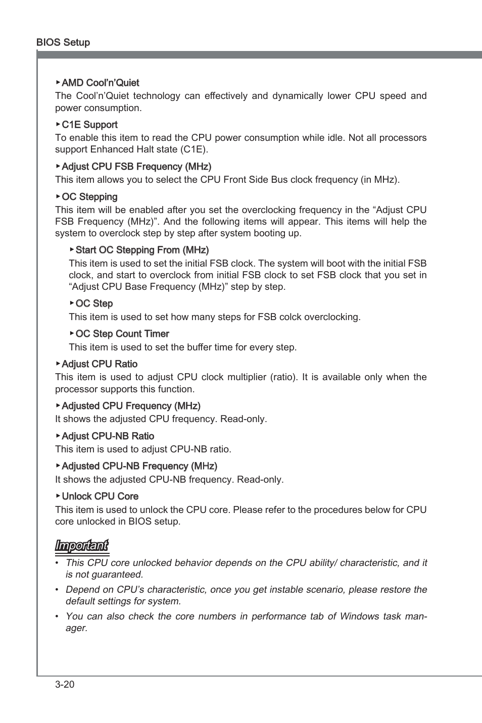 Chapter 3, Important | MSI 870-G45 User Manual | Page 57 / 104