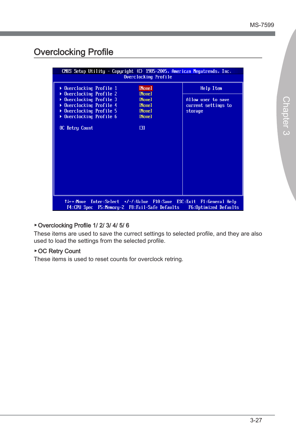 Overclockng profile -27, Chapter 3, Chapter 3 overclockng profile | MSI 870-G45 User Manual | Page 64 / 104