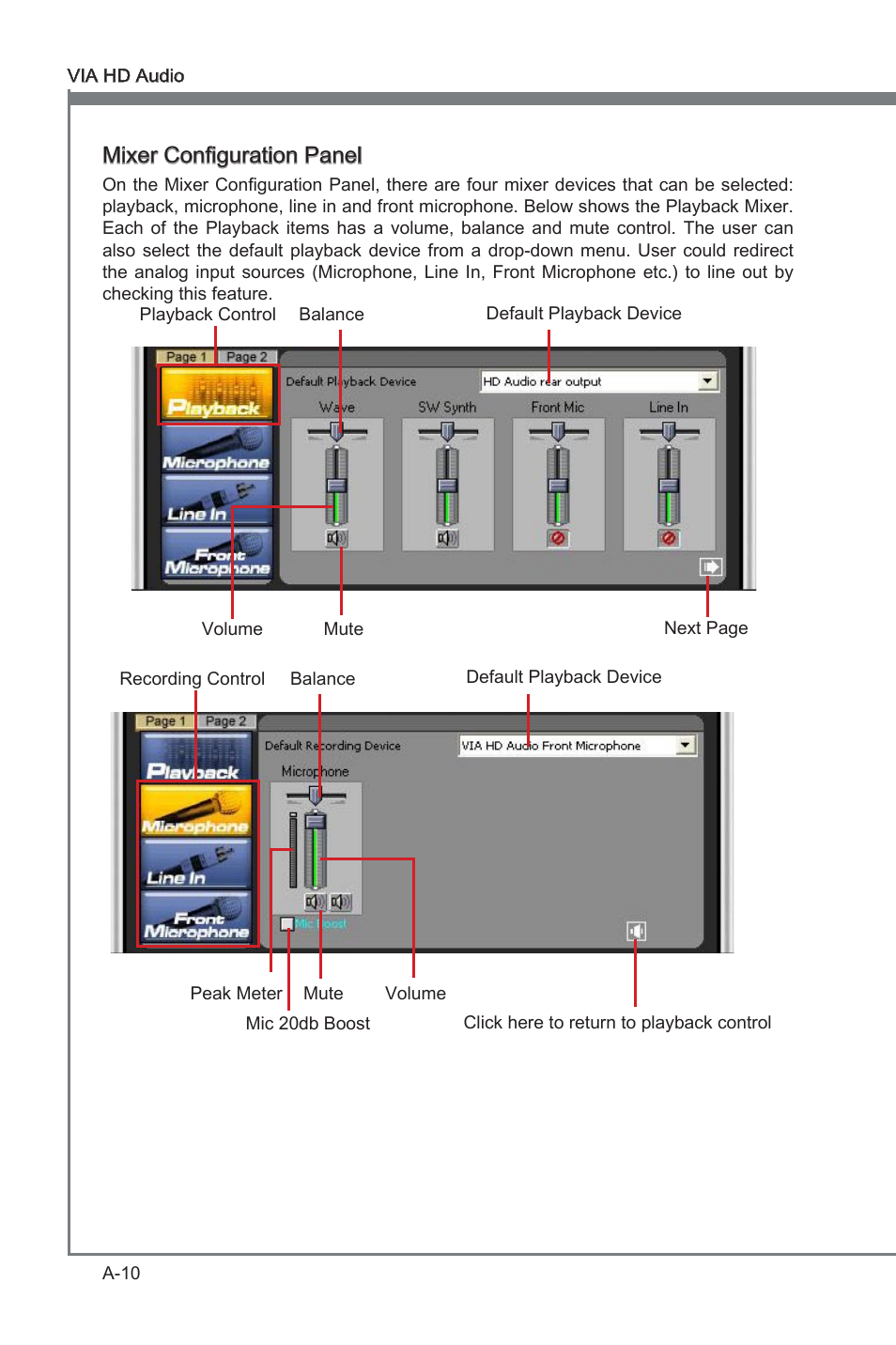 Append x a, Mxer configuraton panel | MSI 870-G45 User Manual | Page 75 / 104