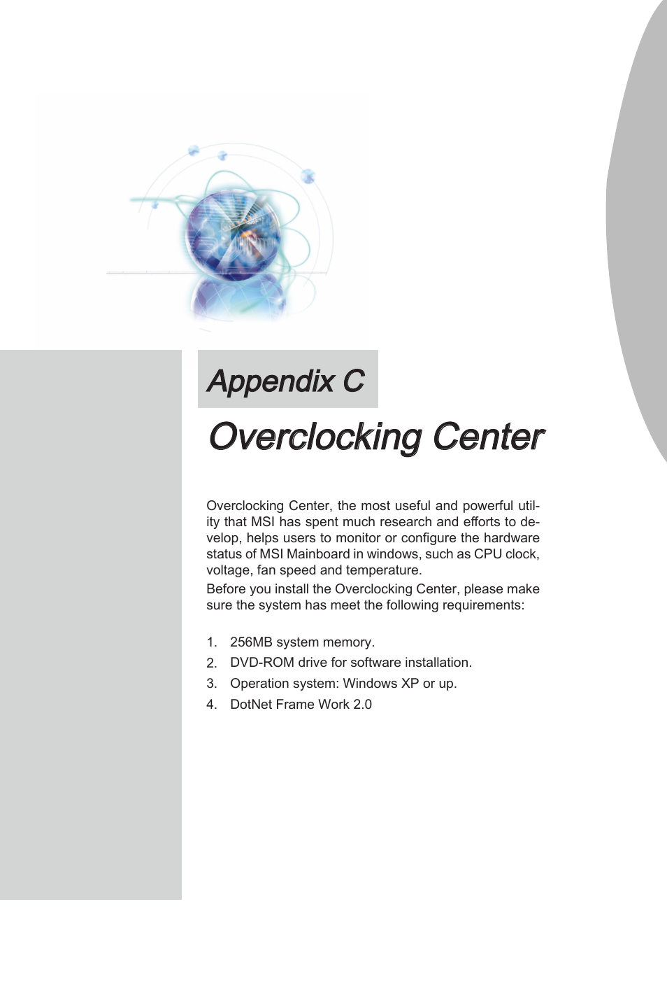 Overclockng center, Appendx c | MSI 870-G45 User Manual | Page 97 / 104