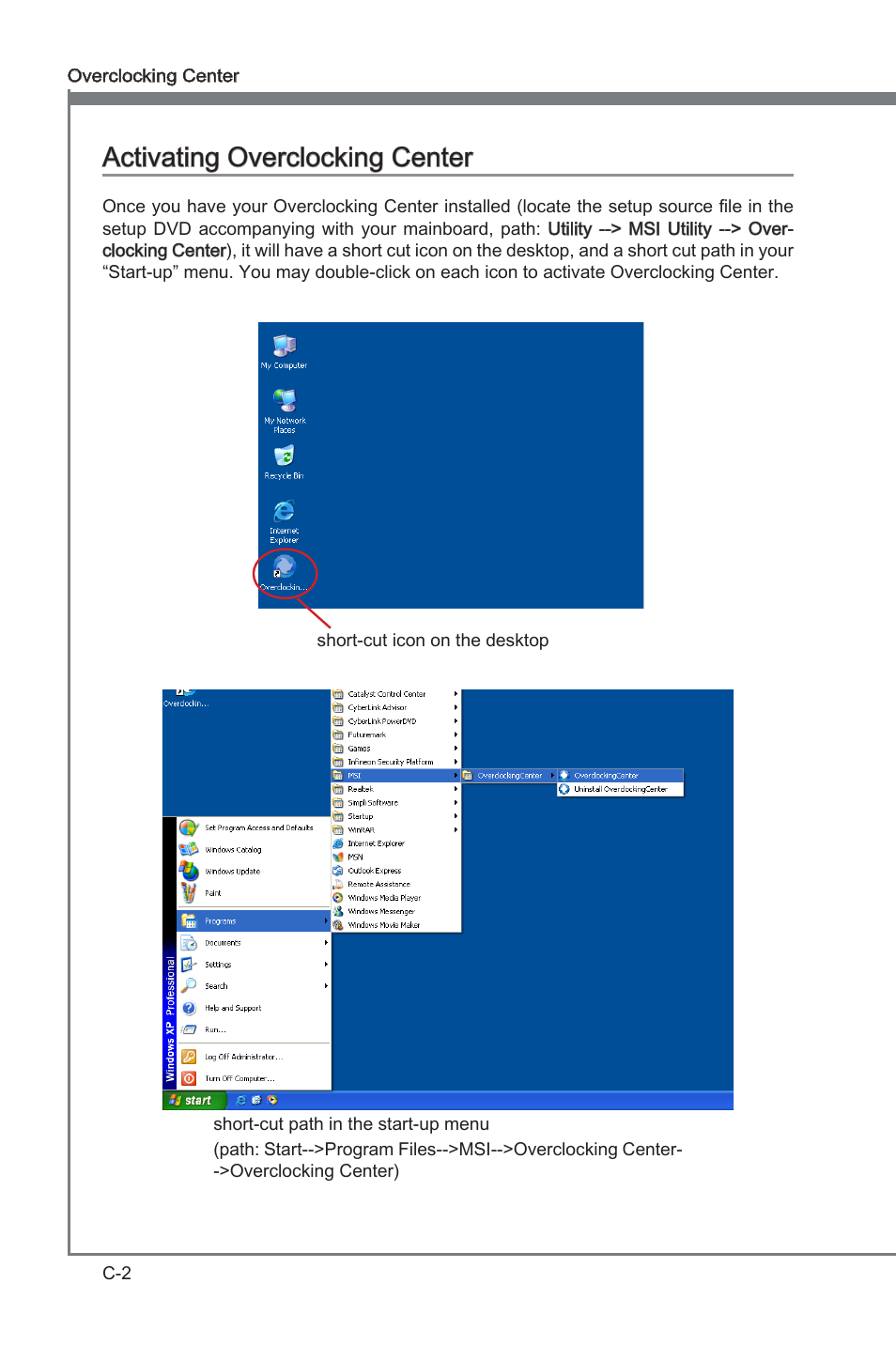 Append x c, Append x c actvatng overclockng center | MSI 870-G45 User Manual | Page 98 / 104