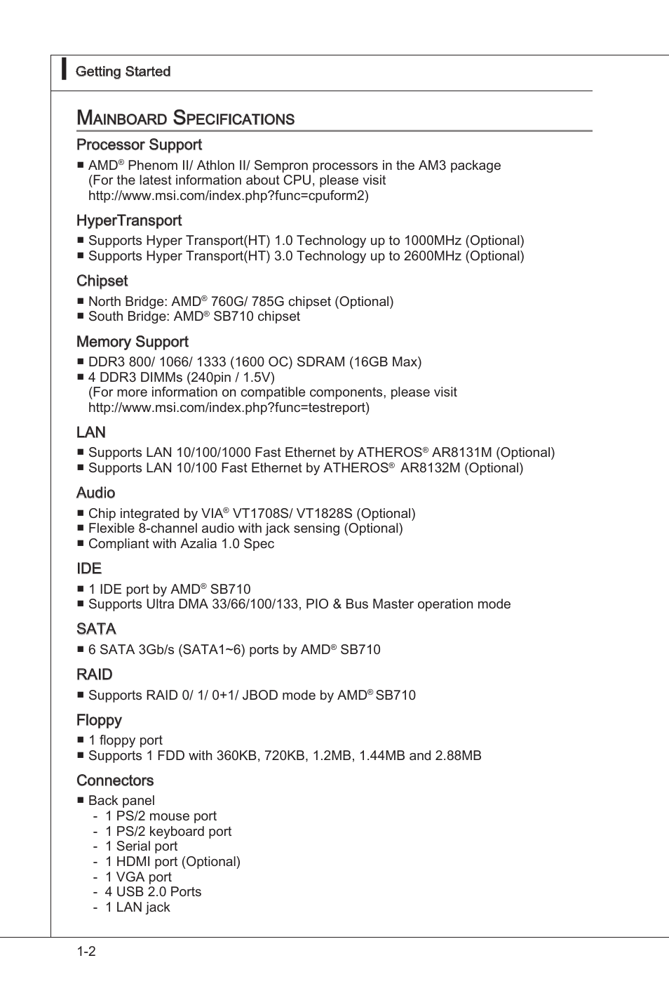 MSI 760GM-P35 User Manual | Page 12 / 97